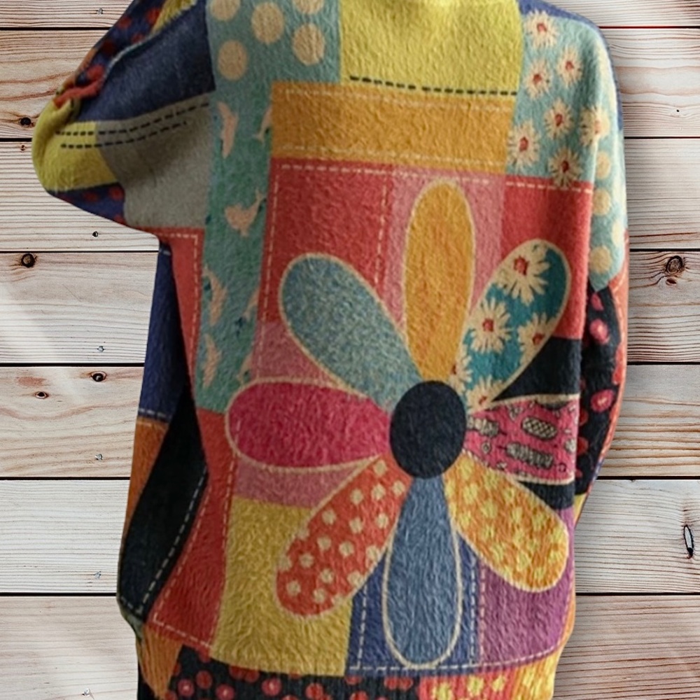 Colorful Patchwork Sweater - Picture 2 of 7